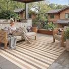 Tapete ao ar livre PureCozy Waterproof Patio 150x240cm Bege Stripe