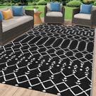 Tapete ao ar livre Smiry 152x244cm impermeável reversível preto