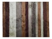 Tapete apolo - 1,50 x 2,00 - listrado capuccino - prata textil