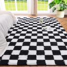 Tapete Area Andency preto e branco clássico quadriculado 160x200cm Tapete Area Andency preto e branco clássico quadriculado 160x200cm