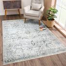 Tapete Area Bloom Laváveis Antiderrapantes 60x90cm Marfim/Cinza/Caramelo