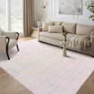 Tapete Area Carvapet Beige 180x270cm com suporte de borracha lavável