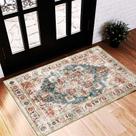 Tapete Area CHAMPLANT Bege Azul Vintage Distressed 60x90cm Tapete Area CHAMPLANT Bege Azul Vintage Distressed 60x90cm