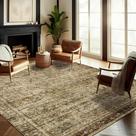 Tapete Area CHAMPLANT lavável marrom escuro vintage 160x230cm