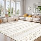 Tapete Area Cotiled Grande Sala de Estar 240x300cm Marrom/Creme