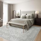 Tapete Area Deerly Vintage cinza claro 180x270cm lavável