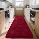 Tapete Area DETUM Wine Red Runner 60x240cm, macio e lavável Tapete Area DETUM Wine Red Runner 60x240cm, macio e lavável