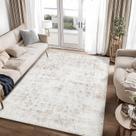 Tapete Area Dotiiorug lavável vintage floral 200x250cm bege