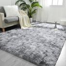Tapete Area FlyDoIt Tie-Dyed Cinza Claro Shaggy 120x180cm