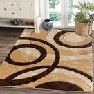 Tapete Area GLORY RUGS 2x3 Brown Modern Circles Soft