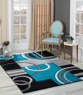 Tapete Area GLORY RUGS 61x213cm turquesa esculpido à mão