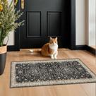 Tapete Area Hazo Haus de inspiração oriental, carvão preto de 2 x 4 pés Tapete Area Hazo Haus de inspiração oriental, carvão preto de 2 x 4 pés