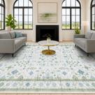 Tapete Area Hazo Haus Oriental Geometric 9 x 12 pés verde azul