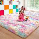 Tapete Area junovo Soft Rainbow para quarto de meninas 180 cm x 270 cm Tapete Area junovo Soft Rainbow para quarto de meninas 180 cm x 270 cm