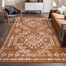Tapete Area Lahome Boho 8 x 10 pés, lavável, resistente a manchas