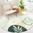 Tapete Area Lahome Boho redondo 90 cm lavável antiderrapante verde