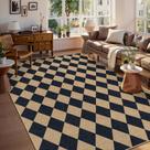 Tapete Area Lahome Checkered Easy Jute 244x305cm preto