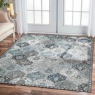 Tapete Area Lahome lavável marroquino 180x270cm azul