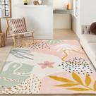 Tapete Area Lahome Pink, 6 x 9 pés, antiderrapante, lavável à máquina