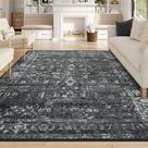 Tapete Area Lahome Vintage Distressed 8 x 10 pés preto/cinza Tapete Area Lahome Vintage Distressed 8 x 10 pés preto/cinza