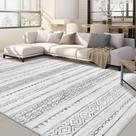 Tapete Area Nakagishi Lavável Boho Modern, 6 x 9 pés, cinza