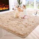 Tapete Area Noahas Fluffy Beige 120x180cm para quarto e sala de estar