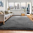 Tapete Area ONASAR Grey Fluffy Shag Shaggy 120x180cm Lavável