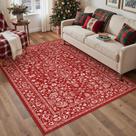 Tapete Area PureCozy Christmas Red Vintage 120x180cm lavável