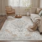 Tapete Area PureCozy Taupe Vintage, lavável, resistente a manchas, 3x5