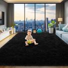 Tapete Area qulint 8 pés x 10 pés preto para sala de estar e quarto