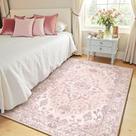 Tapete Area RELEANY Lavável Antiderrapante Floral Vintage 160x200cm