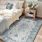 Tapete Area RELEANY Lavável Antiderrapante Floral Vintage 90x150cm