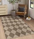 Tapete Area Rugalia Easy Jute Checkered 90x150cm marrom lavável