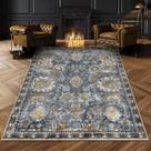 Tapete Area RUGSURE Lavável Vintage Tribal 180 cm x 270 cm Azul Marinho Tapete Area RUGSURE Lavável Vintage Tribal 180 cm x 270 cm Azul Marinho