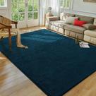 Tapete Area Softlife azul marinho 150x210 cm, antiderrapante, lavável à máquina