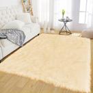 Tapete Area Tapete felpudo amarelo Latepis para quarto 120x180cm lavável Tapete Area Tapete felpudo amarelo Latepis para quarto 120x180cm lavável