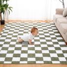 Tapete Area TOOHUB Super Soft 180x270cm verde e branco