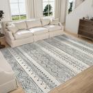Tapete Area Tosuoka Large Lavável 150x240cm Cinza Profundo/Creme