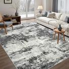 Tapete Area Tosuoka lavável 160x230cm preto para sala de estar