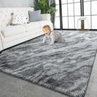 Tapete Area TWINNIS Super Soft Shaggy 120x180cm Cinza Preto