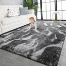 Tapete Area TWINNIS Super Soft Shaggy 150x240cm Preto Cinza