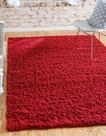 Tapete Area Unique Loom Solid Shag Collection vermelho cereja