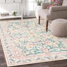 Tapete Area Wonnitar lavável à máquina 150x210 cm rosa floral