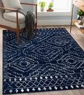 Tapete Area Wonnitar lavável marroquino 120x180cm azul para viver