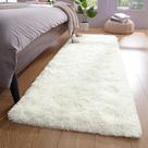 Tapete Area YJ.GWL Fluffy Runner creme de 0,6 x 1,8 m para quarto