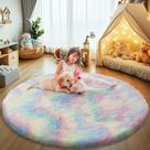 Tapete Area yulidayang Rainbow Fluffy Round 120 cm x 120 cm