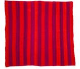 Tapete Artesanal Lã de Ovelha Listrado Laranja e Roxo 1.55X1.67M