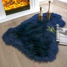 Tapete Ashler Faux Fur azul marinho 60x90cm ultramacio para quarto Tapete Ashler Faux Fur azul marinho 60x90cm ultramacio para quarto