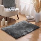 Tapete Ashler Faux Fur Fluffy Shaggy cinza escuro 60x90cm lavável Tapete Ashler Faux Fur Fluffy Shaggy cinza escuro 60x90cm lavável