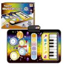 Tapete Atividades Bateria Piano Musical Bebê Infantil 2 Em 1